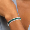23.55ct Round & Cushion Cut White & Green Sapphire Bracelet