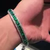 23.55ct Round & Cushion Cut White & Green Sapphire Bracelet