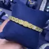 74ctw Cushion Cut Yellow Sapphire Bracelet in Gold