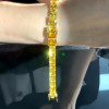 74ctw Cushion Cut Yellow Sapphire Bracelet in Gold