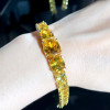 74ctw Cushion Cut Yellow Sapphire Bracelet in Gold