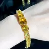 74ctw Cushion Cut Yellow Sapphire Bracelet in Gold