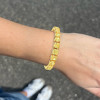 74ctw Cushion Cut Yellow Sapphire Bracelet in Gold