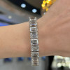 60ctw Emerald Cut White Sapphire Tennis Bracelet