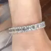 60ctw Emerald Cut White Sapphire Tennis Bracelet