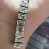 60ctw Emerald Cut White Sapphire Tennis Bracelet