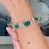 18ctw Heart Cut Emerald Statement Bracelet
