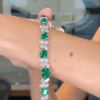 18ctw Heart Cut Emerald Statement Bracelet