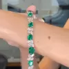 18ctw Heart Cut Emerald Statement Bracelet