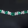 18ctw Heart Cut Emerald Statement Bracelet