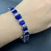 40ctw Emerald Cut Blue Sapphire Tennis Bracelet