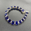 40ctw Emerald Cut Blue Sapphire Tennis Bracelet