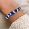 40ctw Emerald Cut Blue Sapphire Tennis Bracelet