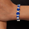 40ctw Emerald Cut Blue Sapphire Tennis Bracelet