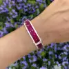 22ctw Invisible Setting Princess Cut Ruby Bangle Bracelet