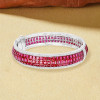 22ctw Invisible Setting Princess Cut Ruby Bangle Bracelet