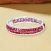 22ctw Invisible Setting Princess Cut Ruby Bangle Bracelet