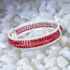 22ctw Invisible Setting Princess Cut Ruby Bangle Bracelet