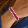 22ctw Invisible Setting Princess Cut Ruby Bangle Bracelet