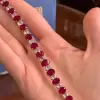 21ctw Oval Cut Ruby Tennis Bracelet