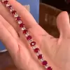 21ctw Oval Cut Ruby Tennis Bracelet
