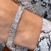 Baguette Cut White Sapphire Bracelet Wrist Chain