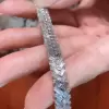 Baguette Cut White Sapphire Bracelet Wrist Chain