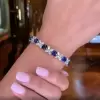 21.04ct Cushion & Marquise Cut Sapphire Floral Bracelet 
