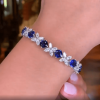 21.04ct Cushion & Marquise Cut Sapphire Floral Bracelet 