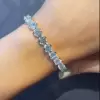 12ct Round Cut White Sapphire Bracelet  