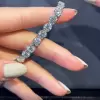 12ct Round Cut White Sapphire Bracelet  