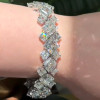 43.7ctw Asscher Cut White Sapphire Bracelet