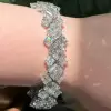 43.7ctw Asscher Cut White Sapphire Bracelet