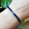 22.5ctw Princess Cut Blue Sapphire Tennis Bracelet