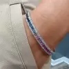 12.6ctw Princess Cut Rainbow Sapphire Tennis Bracelet