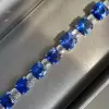 29.7ctw 7MM Cushion Cut Sapphire Tennis Bracelet