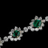 32ctw Princess cut Emerald Two Tone Flower Bracelet