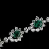 32ctw Princess cut Emerald Two Tone Flower Bracelet