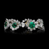 32ctw Princess cut Emerald Two Tone Flower Bracelet
