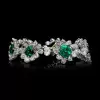 32ctw Princess cut Emerald Two Tone Flower Bracelet