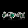 32ctw Princess cut Emerald Two Tone Flower Bracelet