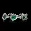 32ctw Princess cut Emerald Two Tone Flower Bracelet