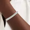 30ctw Round Cut White Sapphire Tennis Bangle Bracelet