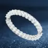 30ctw Round Cut White Sapphire Tennis Bangle Bracelet