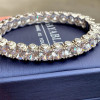 30ctw Round Cut White Sapphire Tennis Bangle Bracelet