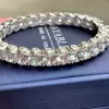 30ctw Round Cut White Sapphire Tennis Bangle Bracelet
