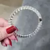 30ctw Round Cut White Sapphire Tennis Bangle Bracelet