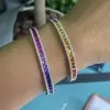 14ctw Rainbow Sapphire Tennis Bangle Bracelet