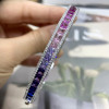 14ctw Rainbow Sapphire Tennis Bangle Bracelet