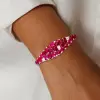 13ctw Oval Cut Ruby Nature Inspired Bangle Bracelet